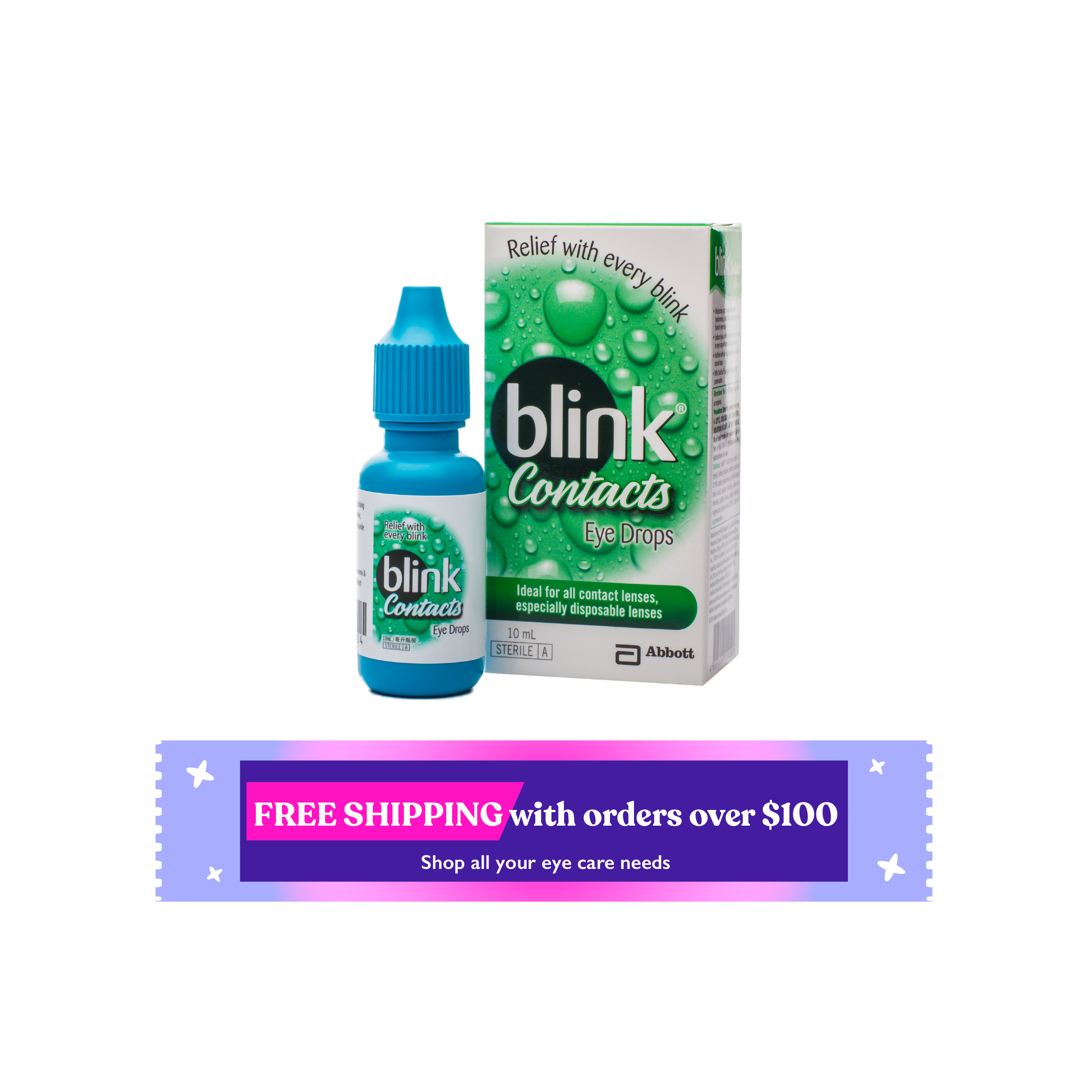 Blink Contacts Eye Drops for all Contact Lens 10ml
