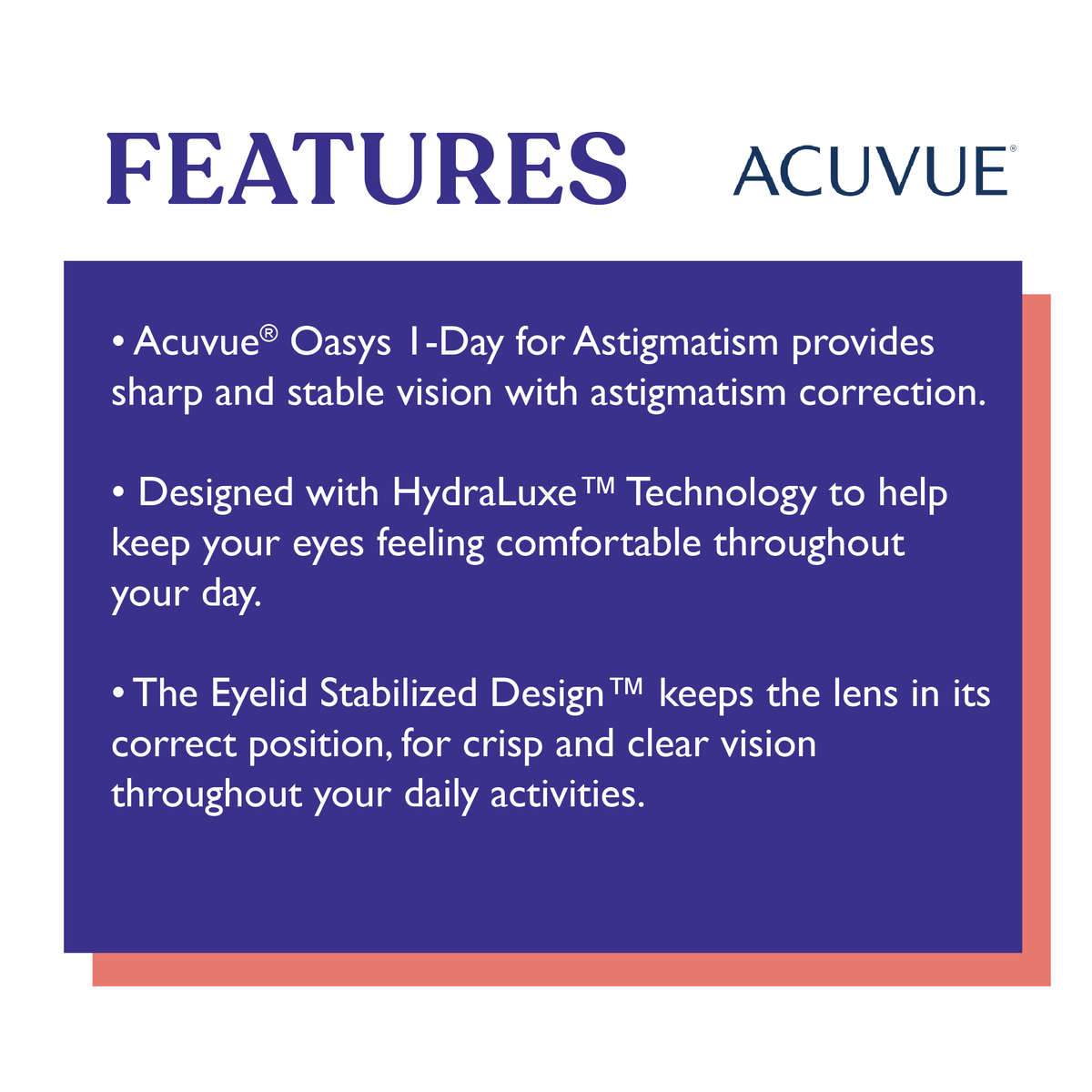Acuvue Oasys 1-Day for Astigmatism with HydraLuxe