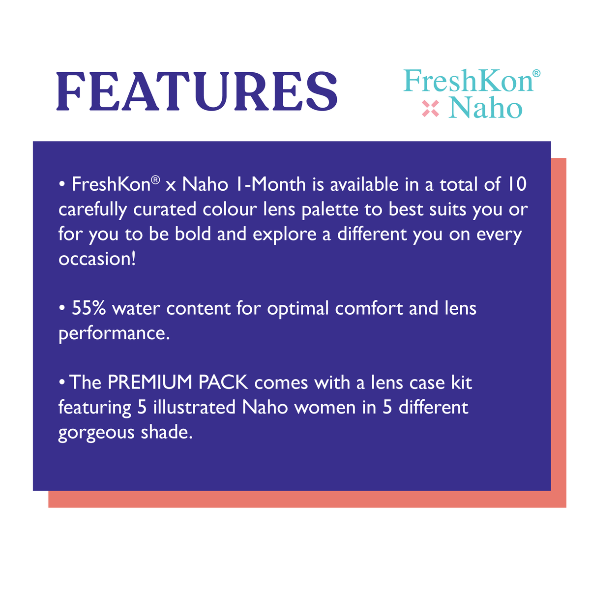 FreshKon Naho 1-Month Premium (with lens case)
